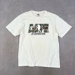 Bape Aape White Camo Logo Tee